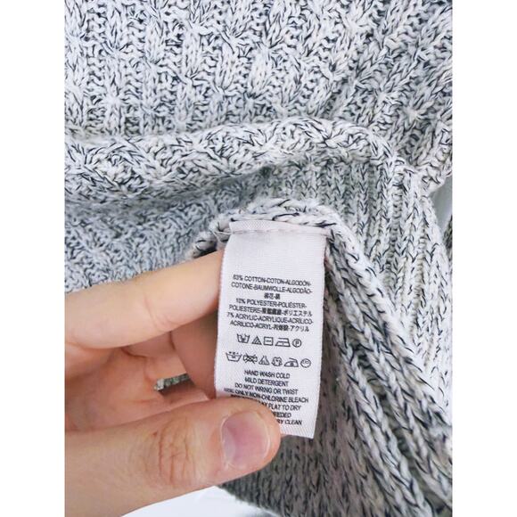 Free People Marled Ivory Cowl Neck Cable Knit Sweater XS Cozy Lounge Winter - Picture 7 of 10